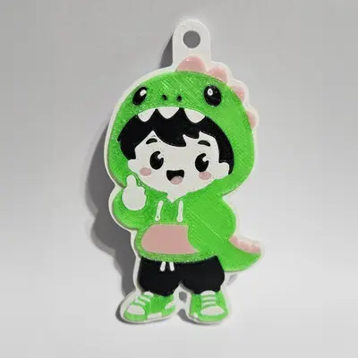 Dinosaur Costume Kid Keychain