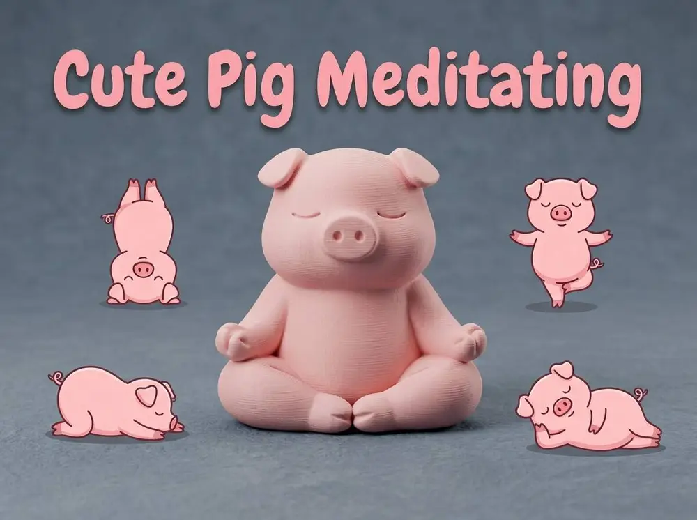 🐷🧘‍♂️Cute Meditation Pig🐷🧘‍♂️