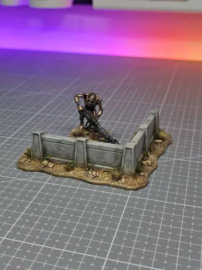 Concrete Angled Low Wall - Grimdark Wargame Terrain
