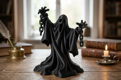 Chained Ghost Figurine – Gothic Halloween Decor