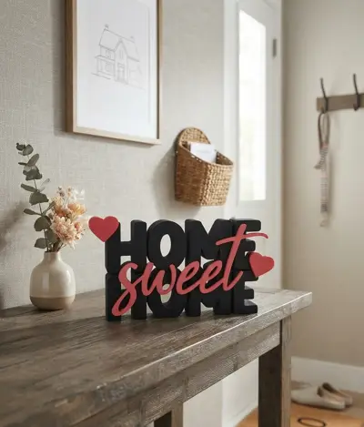Home Sweet Home Sign – Modern Tabletop Decoration