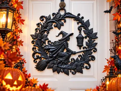 Halloween Witch Wreath – Door Decoration