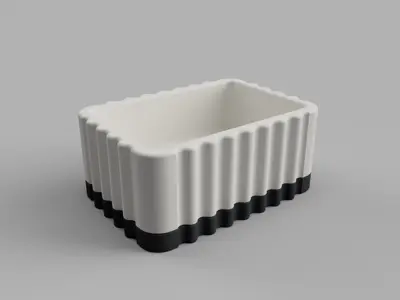 Wave Bonsai Pot with Magnetic Drip Tray - Modern Minimalist Planter