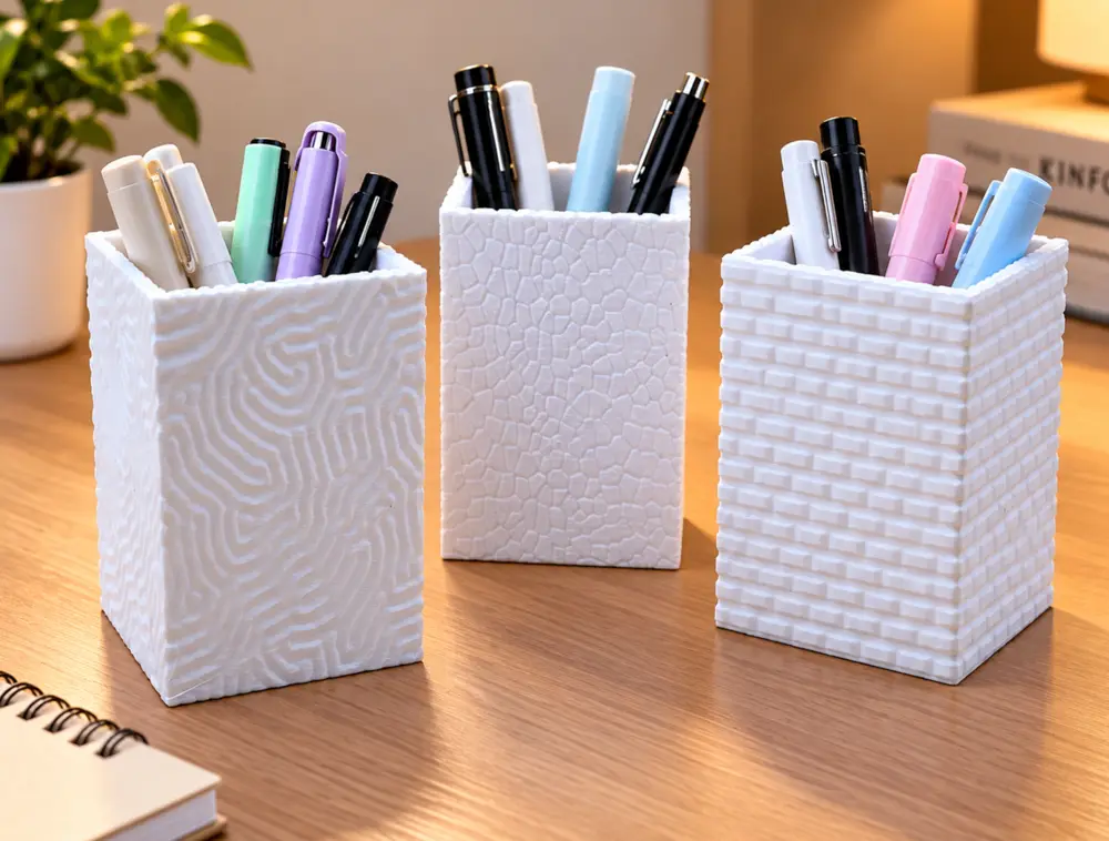 3 Textured Pen Holders