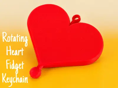 Rotating Heart Fidget Keychain