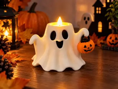 Cute Halloween Ghost Candle Holder – Decoration