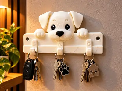 Cute Dog Key Holder – Wall Mounted Key Organizer