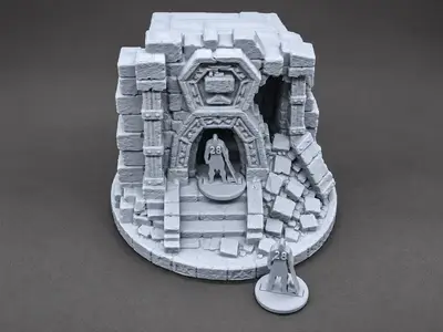 Forgotten Hall Entrance – Fantasy Tabletop Ruins