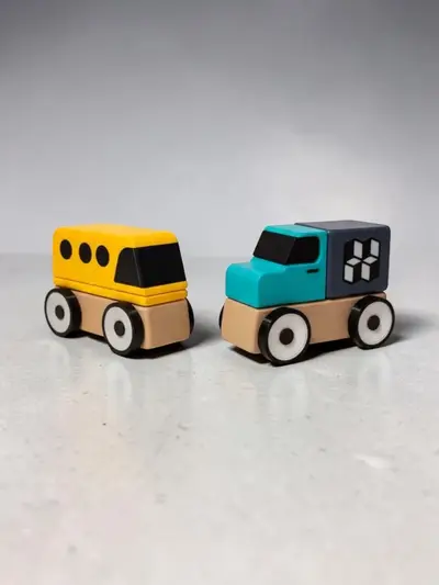 ScandiCraft Vehicles Bus and Truck Toy Set
