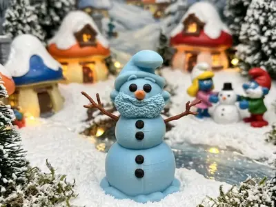 Big Smurf Snowman diorama smurfs NO AMS