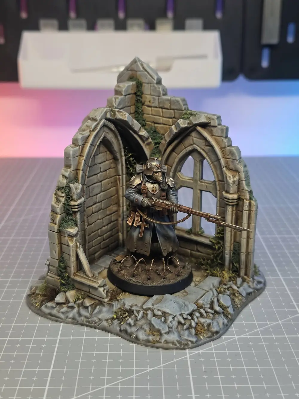 Wall Ruined Church -  Grimdark Wargame Terrain