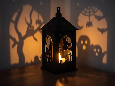 Halloween Shadow Lantern – Spooky Wall Shadows with an LED Tealight