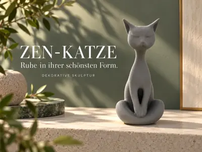 Zen-Katze – Elegante Dekofigur mit Ruhe