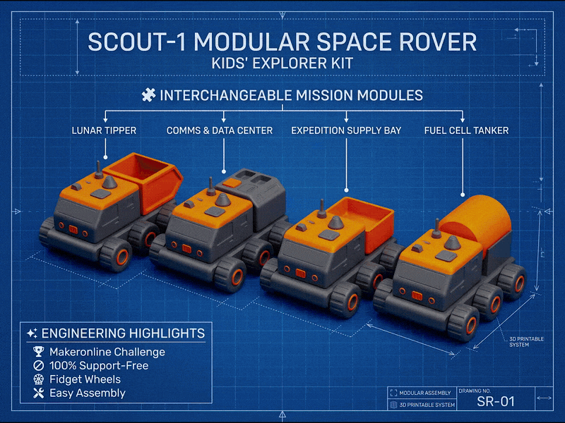 Scout-1 Modular Space Rover | Kids' Explorer Kit