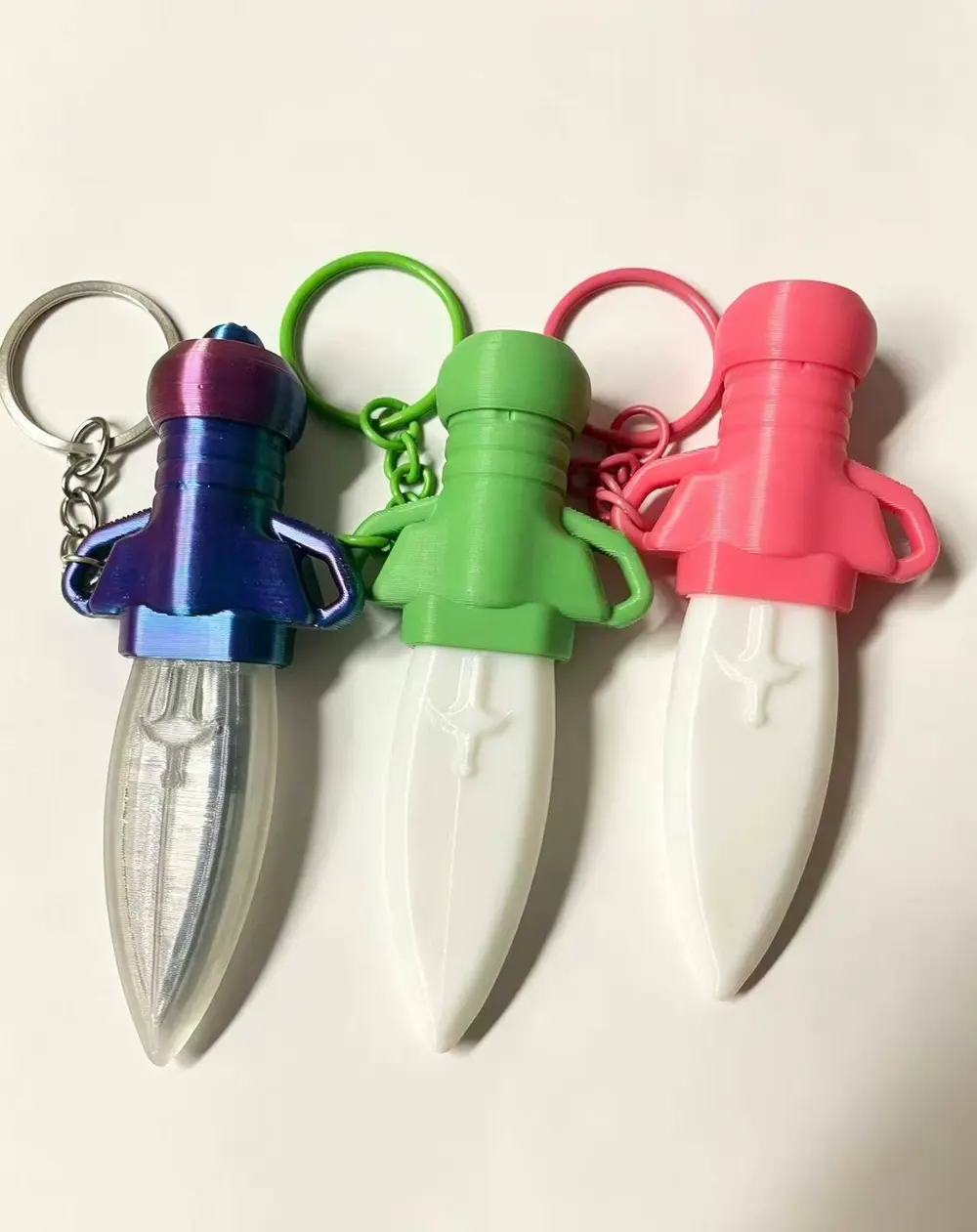 10g尾料、迷你宝剑匕首发光剑钥匙扣挂件 Scrap Material, Mini Glowing Sword & Dagger Keychain
