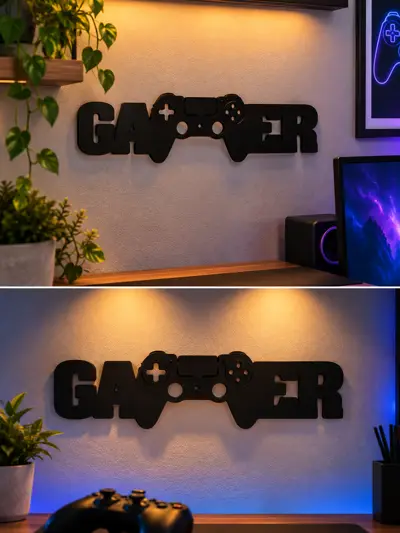 GAMER Wandschild – Gaming Wanddeko mit Controller