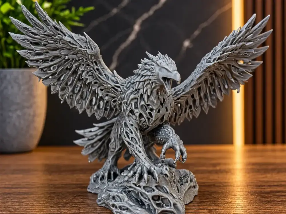 Majestic Eagle Sculpture–Detailed 3D Printed Eagle