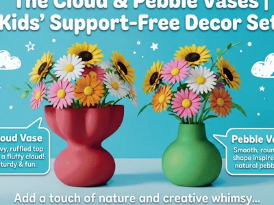 The Cloud & Pebble Vases | Kids' Support-Free Decor Set