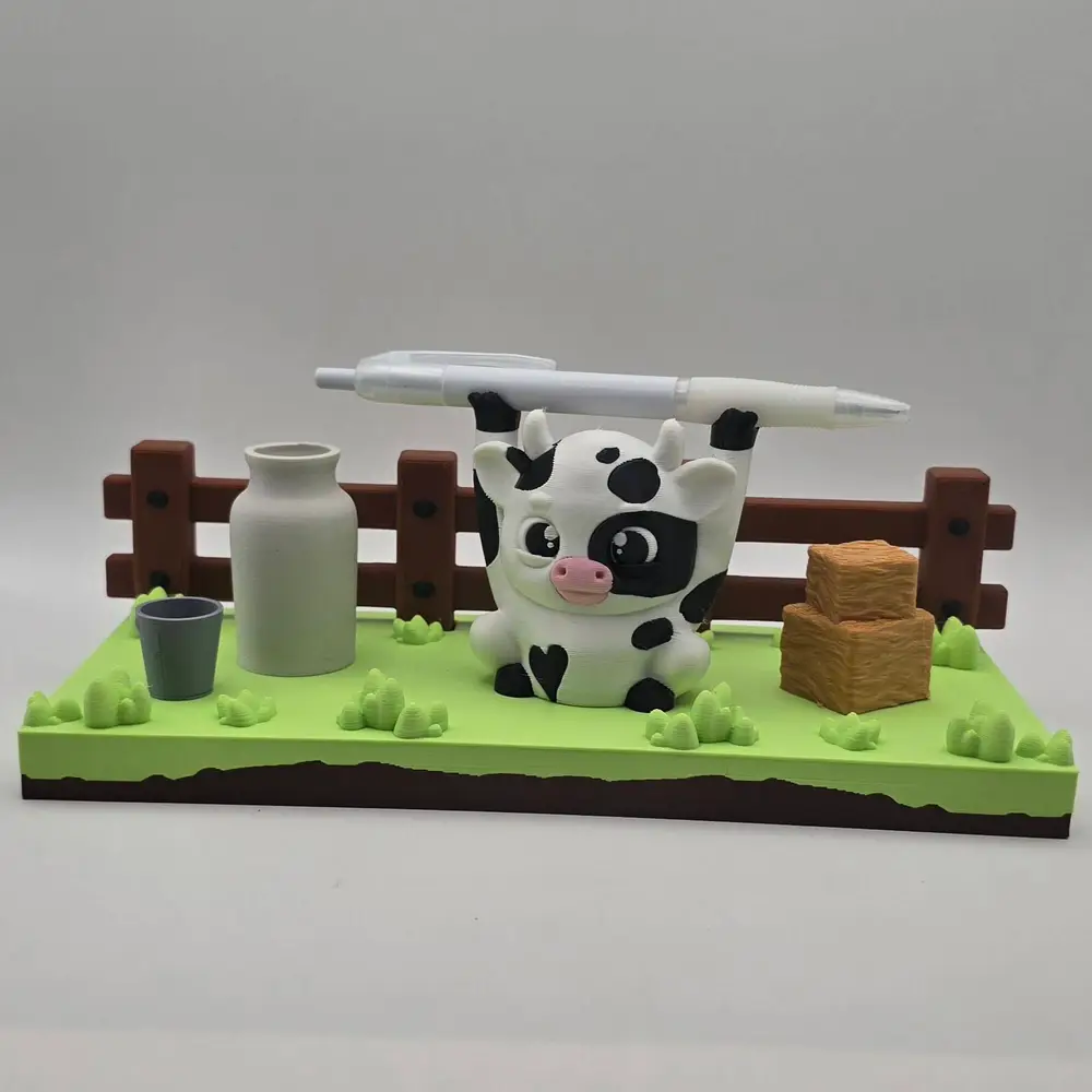 Back to school SIGN HOLDER and PEN Holder Cow