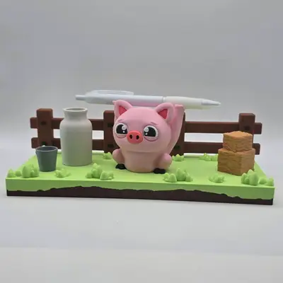 Back to school SIGN HOLDER and PEN Holder Pig
