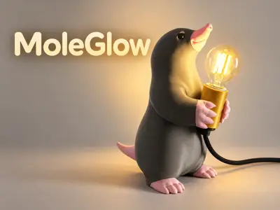 MoleGlow – 3D Printed Mole Table Lamp for E14 Bulb