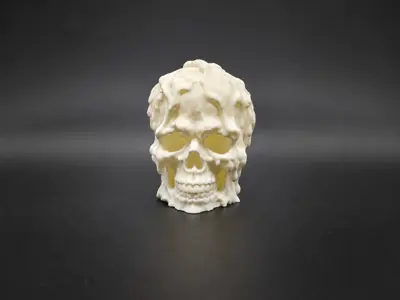 Melting Wax Human Skull – Gothic Halloween Decor