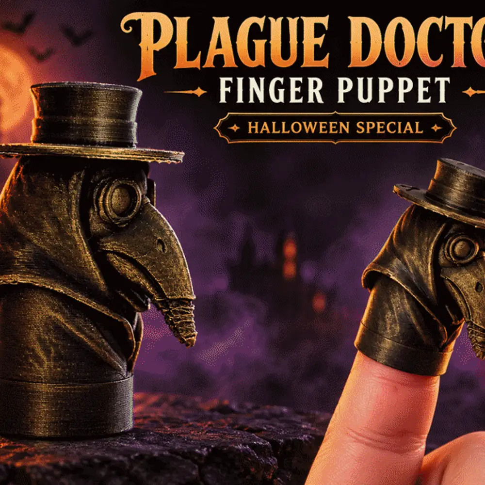 Plague doctor-halloween finger puppet