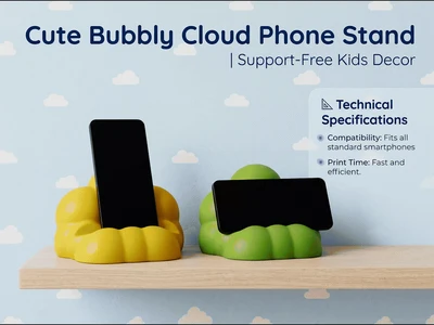 Cute Bubbly Cloud Phone Stand | Support-Free Kids Decor