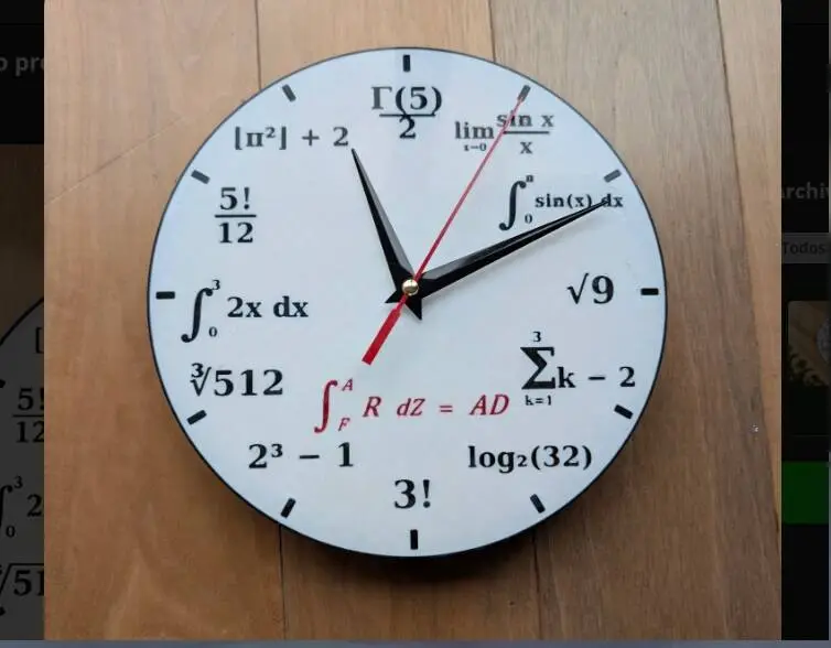 Reloj de pared matemático profesional