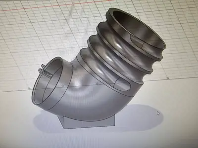 xTool P2S venthose 90 degree to 100mm hose adapter