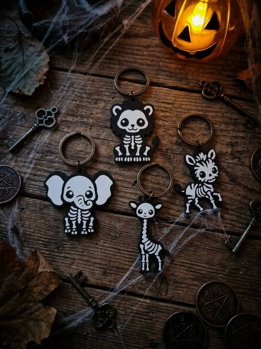 Halloween Skeleton Animals – Cute Spooky Keychains