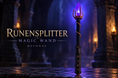 RUNENSPLITTER – Fantasy-Zauberstab mit optionaler LED-Beleuchtung