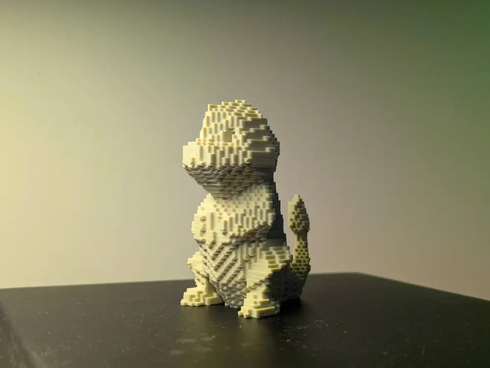 Voxel Charmander Pixel Art Figure