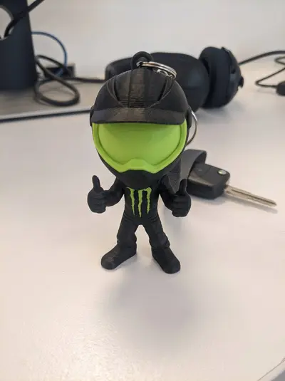 Chibi Motocross Rider Keychain