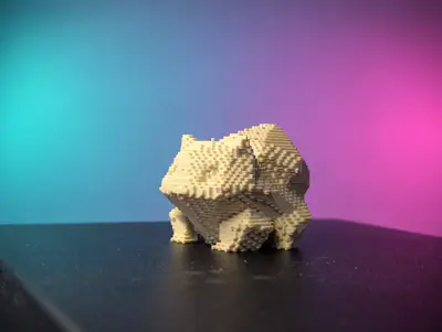 Voxel Bulbasaur Pixel Art Figure
