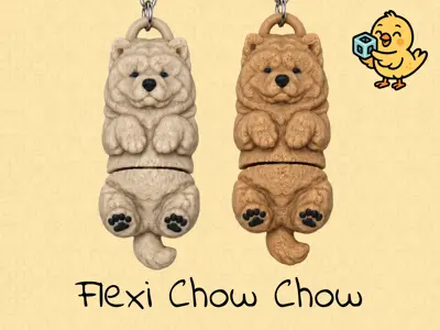 Chow Chow Keychain – Articulated Flexi Toy Dog