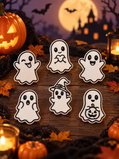 Cute Halloween Ghost Magnets & Decorations