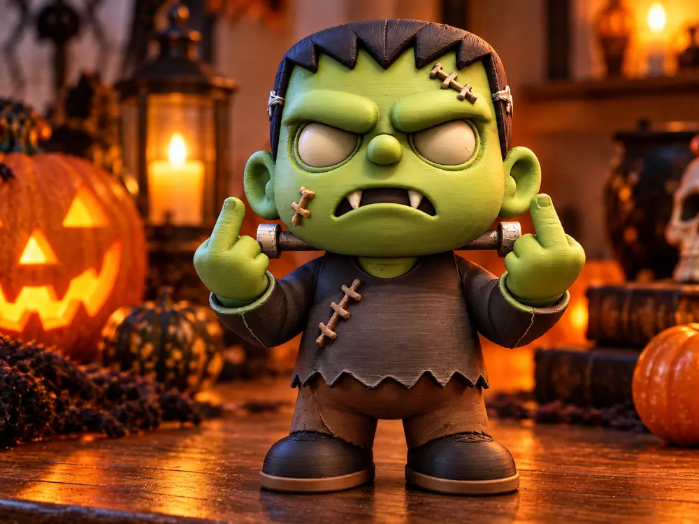 Grumpy Chibi Frankenstein – Halloween Fanart