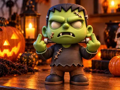 Grumpy Chibi Frankenstein – Halloween Fanart