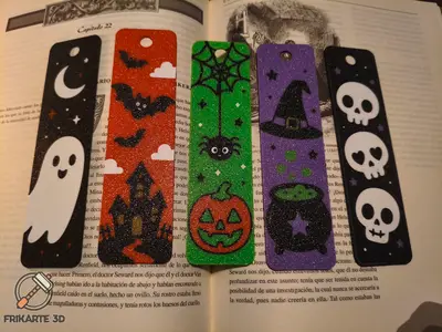 🎃 Spooky Reads – 5 Multicolor Halloween Bookmarks