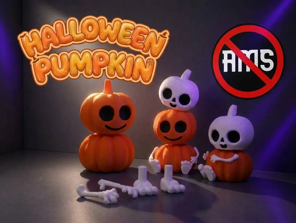 Fantasy Pumpkin Skeleton - Halloween NO ACE + 2 Heads  LuxerArk