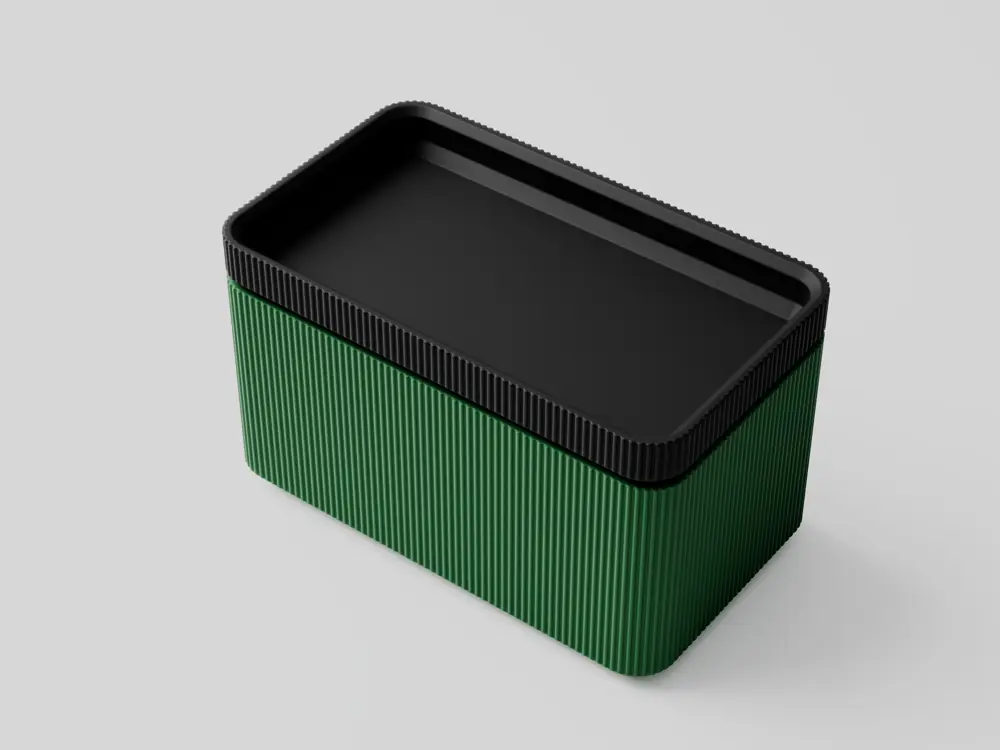 Ribbed Utility Box & Tray | Support-Free Desktop Organizer