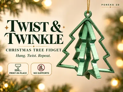 Christmas Fidget Ornaments – Print-in-Place