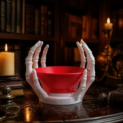 Skeleton Hands Candy Bowl – Spooky Halloween Decor