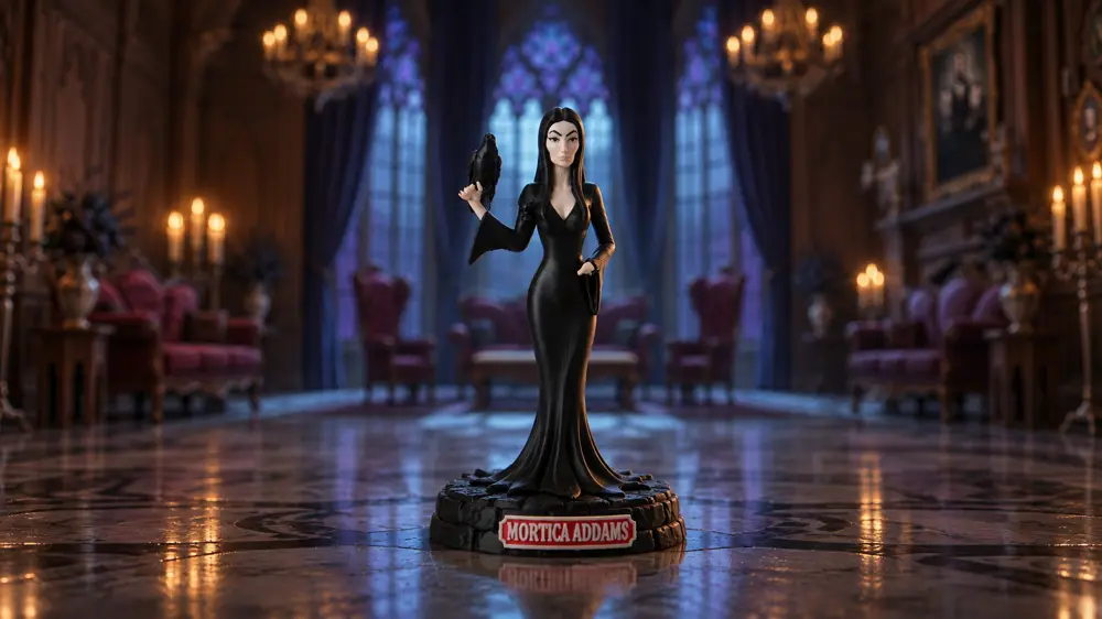 Morticia Addams with Raven – Gothic Figurine