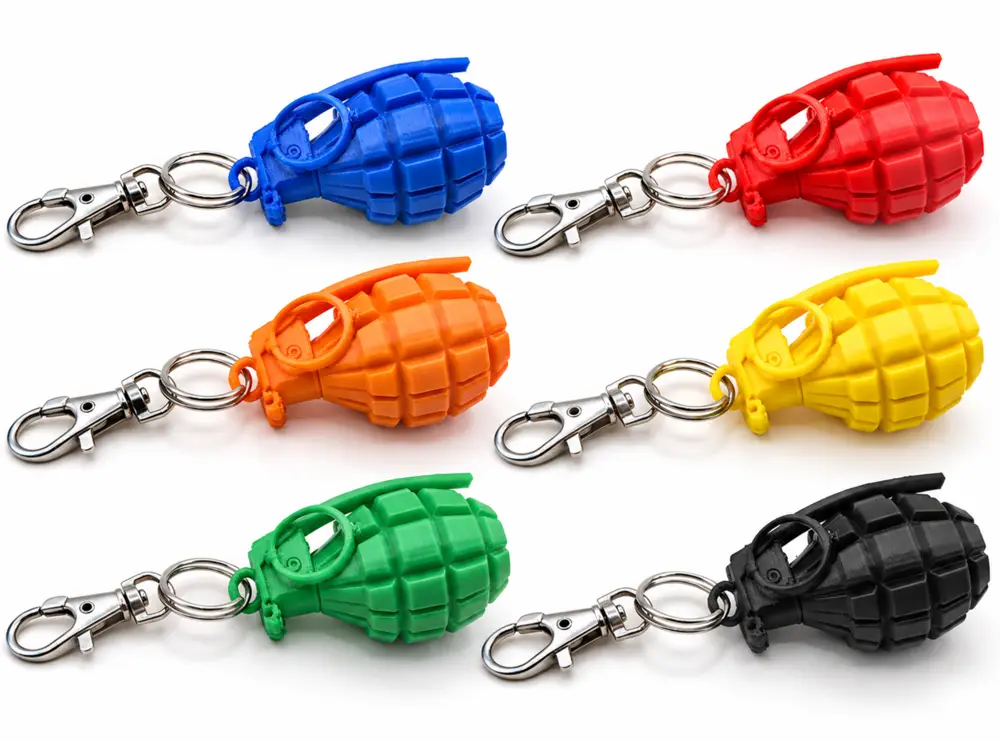 3D Printed Grenade Keychain – Mini Hand Grenade Fidget