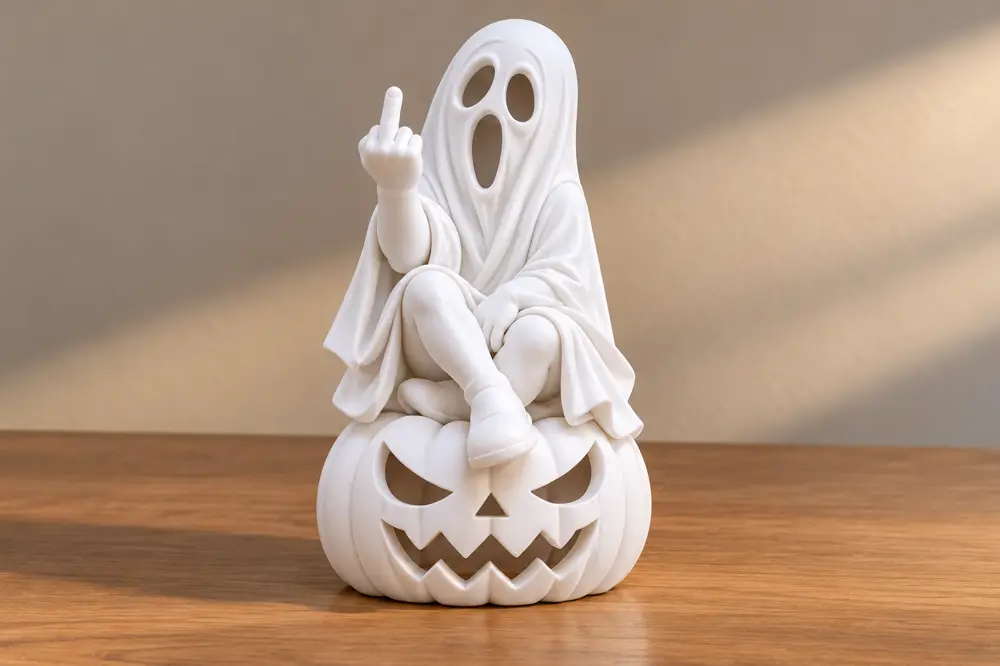 Halloween Middle Finger Spooky On Pumpkin