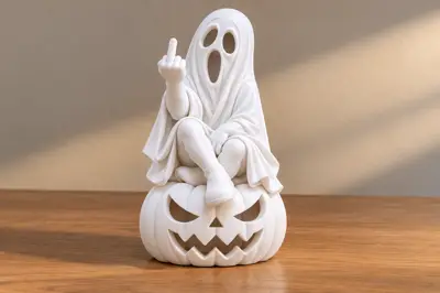 Halloween Middle Finger Spooky On Pumpkin