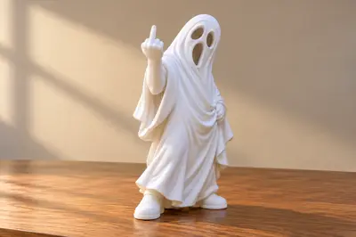 Halloween Middle Finger Ghost Figurine