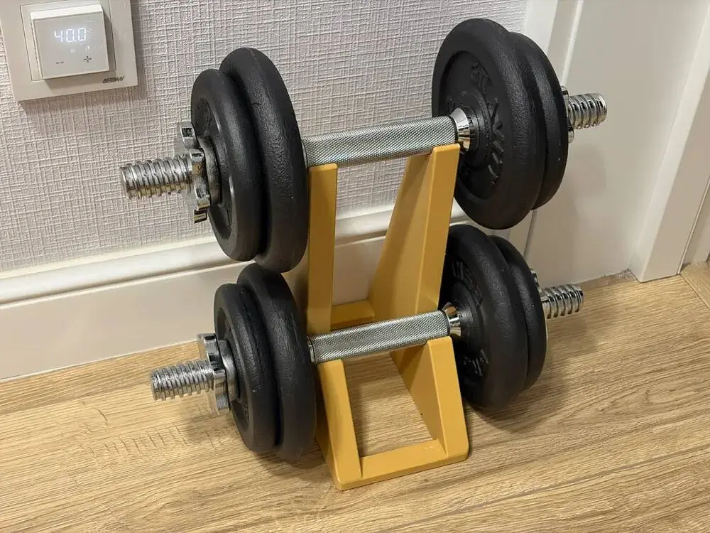 Compact Dumbbell Stand – Vertical Storage for Two